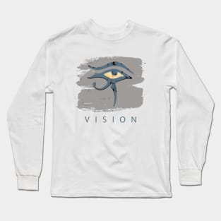 Eye of Horus - Vision Grey & Blue Long Sleeve T-Shirt